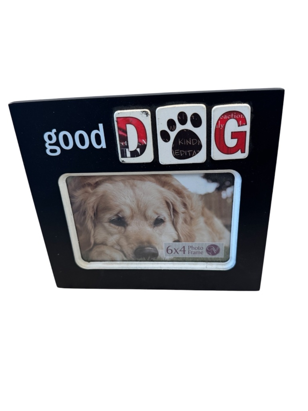 Good Dog 6 x4 photo frame black and white home decor table or wall hang